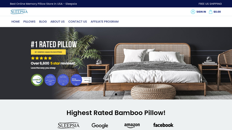 Bamboo Pillow - Luxury Bamboo Pillow Store in USA C Sleepsia