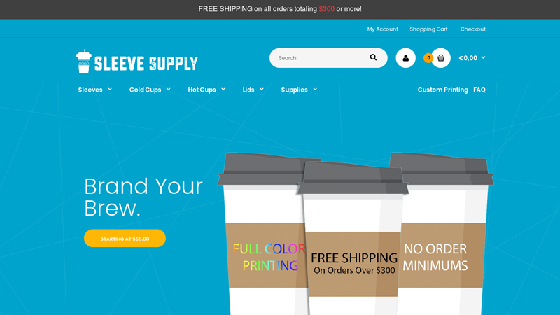 Sleeve Supply - Custom Printed Coffee Cup Sleeves