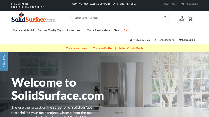 Corian Countertops | Discount Solid Surface Sheets | SolidSurface.com