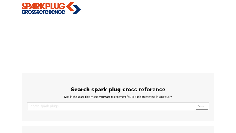 Spark plug cross reference