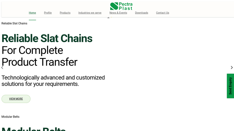 Modular Belts, Slat Chain Conveyor Belt & Parts Manufacturers