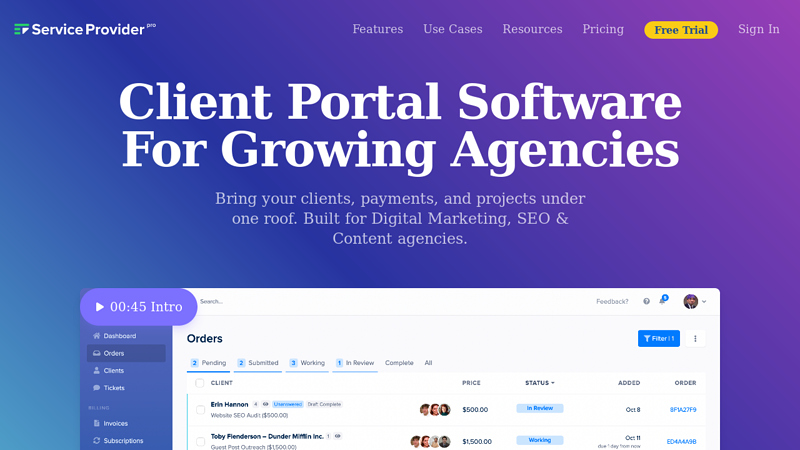 Customizable Client Portal Software For Productized Agencies | Service Provider Pro