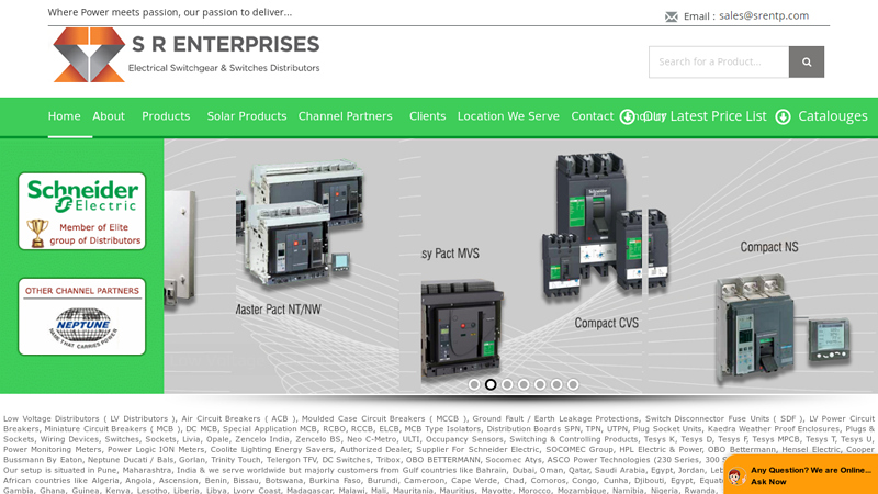 Low Voltage Distributors, LV, Air Circuit Breakers, ACB, MCCB, Dealer, Supplier, India