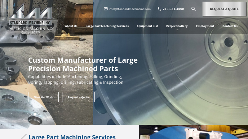 Manufacturer of Large Precision Machined Parts | Standard Machine, Inc.