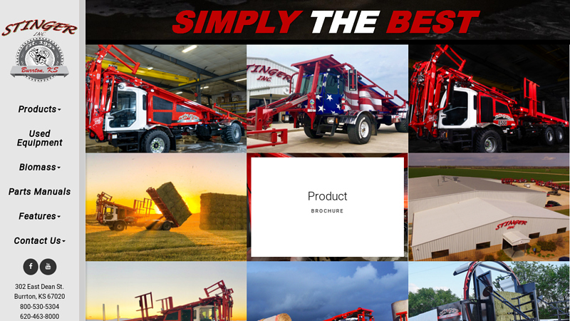 Stinger Inc | Homepage, big bale stacker, bale wagons, cube line bale wrappers, biomass logistics, biomass transport, and baled biomass handling, crop residue harvest equipment