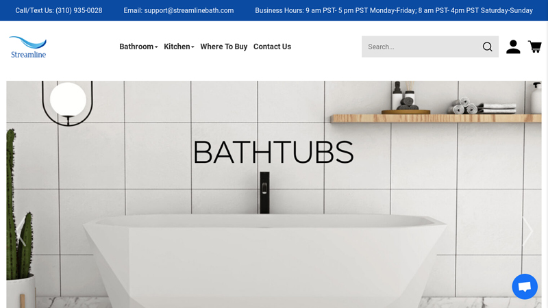 Kitchen and Bathroom Essentials | Bathtubs | Streamline; Kitchen and Bathroom Essentials | Bathtubs | Streamline