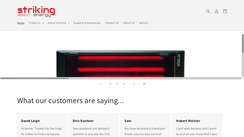 Striking Energy Infrared Heaters