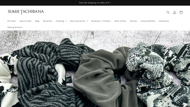 scarf, scarflette, neckerchief, jewelry, gifts, and more C Sumie Tachibana