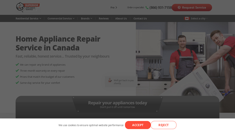 Same Day Appliance Repairs Team - Canada Appliance Repair