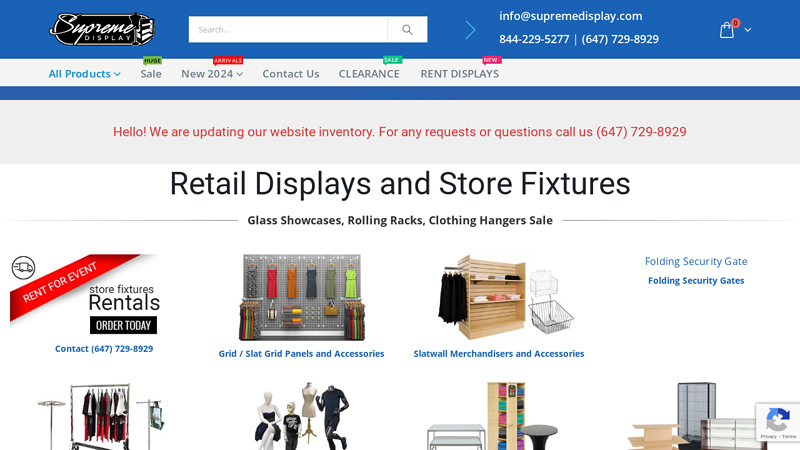 Retail Displays and Store Fixtures Products - Supreme Display Canadian Shop