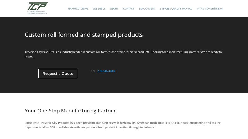 Traverse City Products - Custom roll formed and stamped metal products