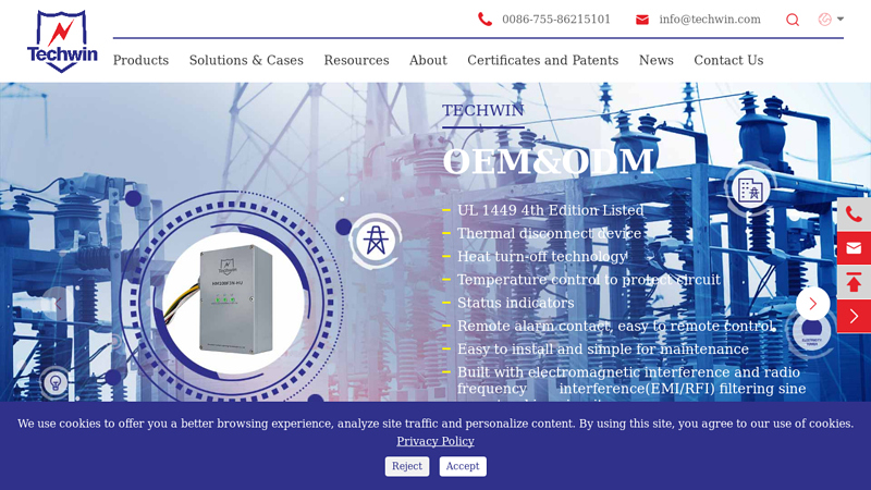 Surge/Lightning Protection Company, SPD Manufacturer/Supplier/Factory | Techwin