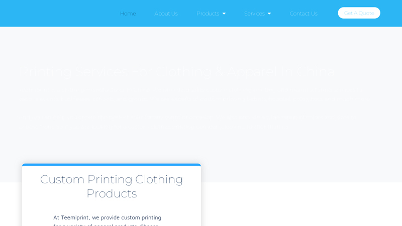 Printing Services For Clothing & Apparel In China | Teemiprint