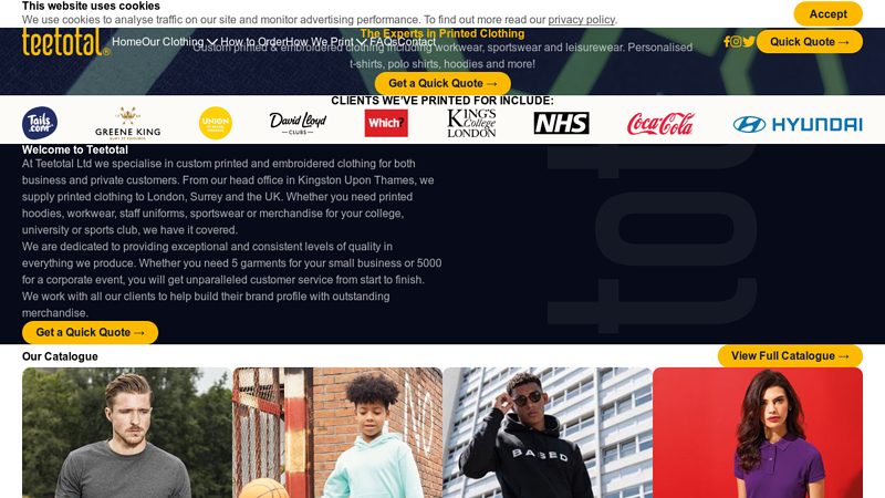 Teetotal Ltd: Personalised & Printed T-Shirts | Custom & Embroidered Clothing