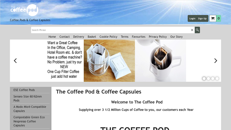 The Coffee Pod - ESE Coffee Pods - Compatible Coffee Capsules - A Modo Mio - Nespresso - Coffee Beans
