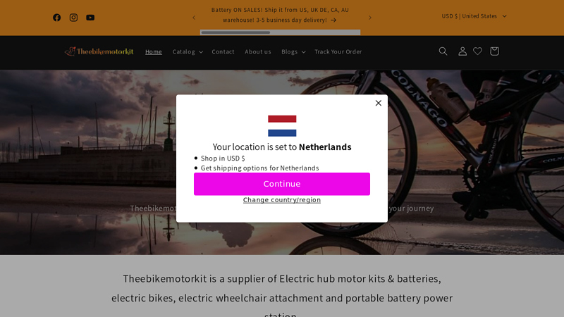 Supplier of Electric Hub motor Kit, Battery and Electric Bike Bicycle C theebikemotorkit