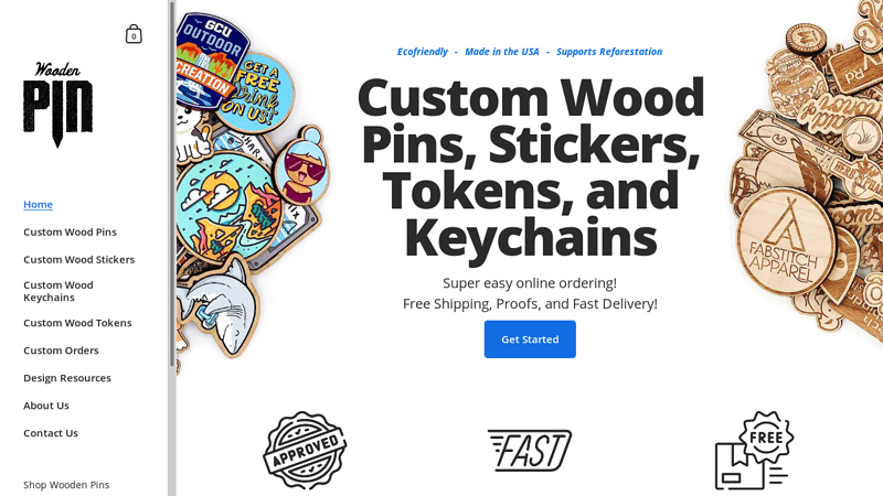 Custom Wood Pins, Stickers, Tokens & more! C The Wooden Pin