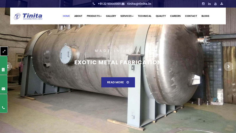Tinita Engineering: Titanium, Nickel, Hastelloy Fabricators