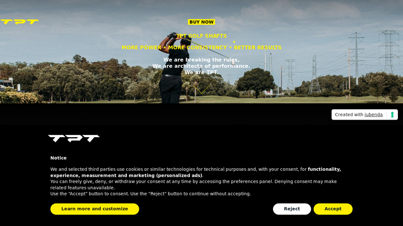 TPT GOLF - Architects of performance - We build golf shafts