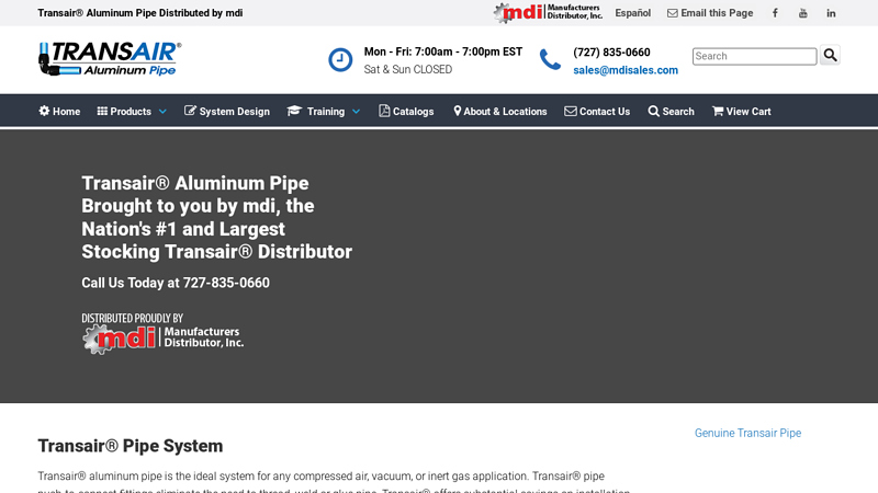 Transair? Aluminum Pipe