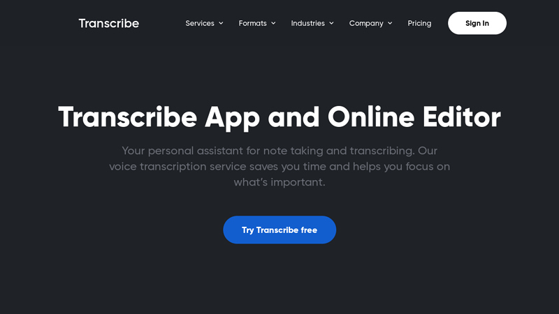 Speech to Text Transcription | Transcribe App & Web Editor
