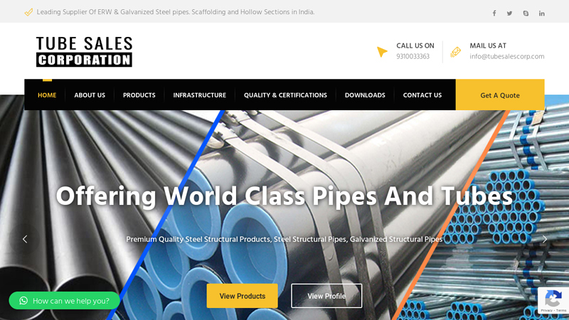 Supplier of Steel Pipes, Scaffolding & hollow section - Tube sales corporation