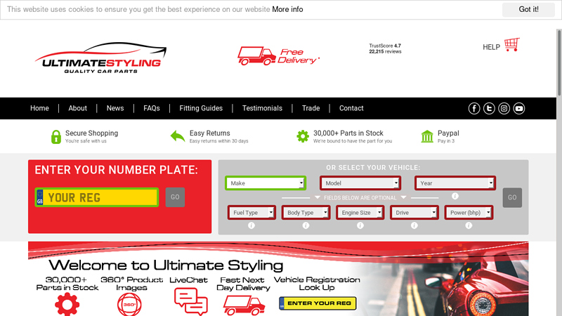 Ultimate Styling. Car parts, Spares and Accessories Online