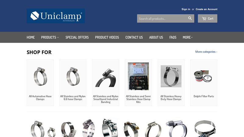 Uniclamp  Hose clamps, fasteners and lubrication