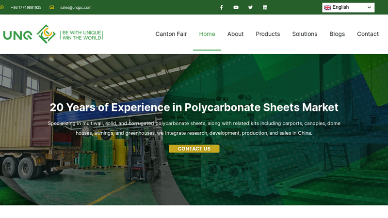 Unique Plastic Ltd. - Polycarbonate Roof Sheet Manufacturer