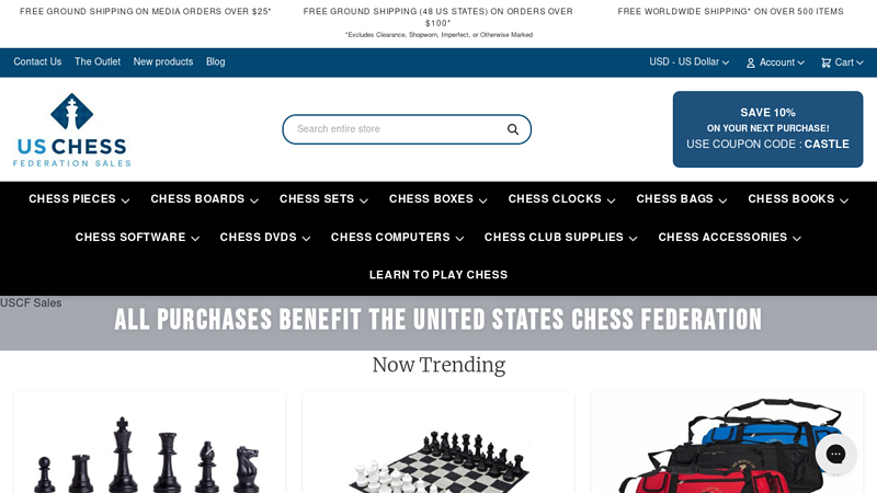 The Official Chess Shop of the US Chess Federation - Chess Pieces, Chess Sets, Chess Boards, Chess Clocks and More!
