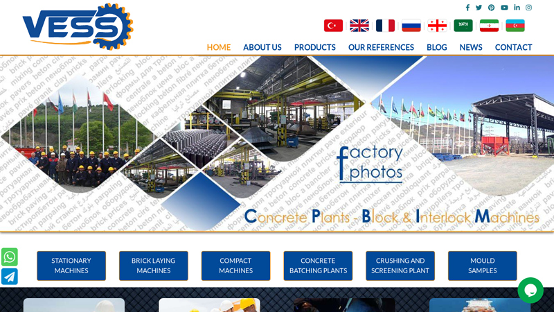 Block and Brick making machines and Concrete batching plants manufacturer - Vess Machine