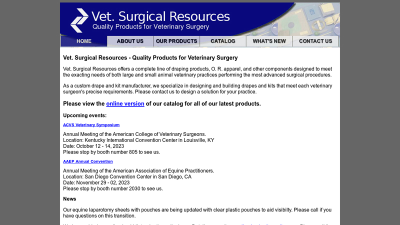 Vet. Surgical Resources - Quality Products for Veterinary Surgery