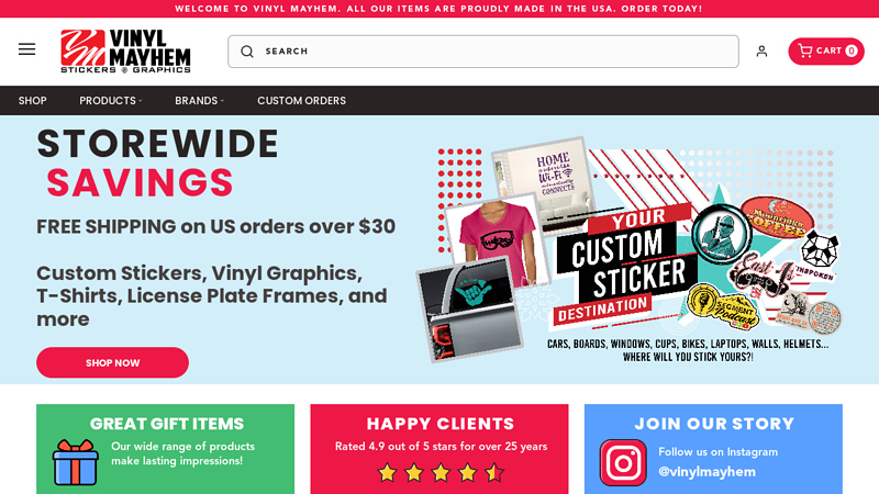 Vinyl Mayhem | Custom Vinyl Stickers | Car Decals | Graphics | USA