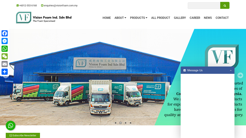 Industrial Foam Manufacturer Malaysia, PU Foam Supplier Selangor, Synthetic Rubber Supplies Kuala Lumpur (KL) ~ Vision Foam Ind Sdn Bhd