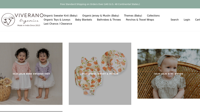 Viverano Organics - Organic Cotton for Babies, Women & Home