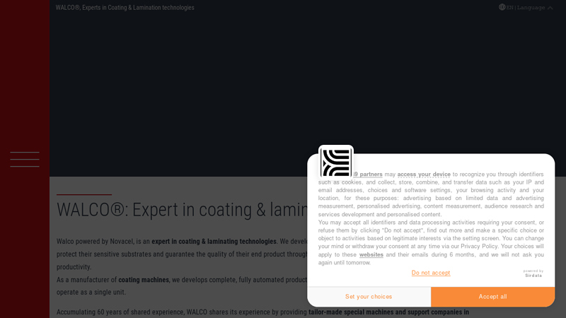 WALCO?, Experts in Coating & Lamination technologies