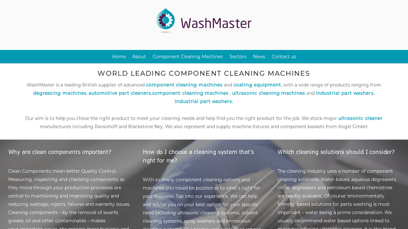 Component Cleaning Machines From Washmaster