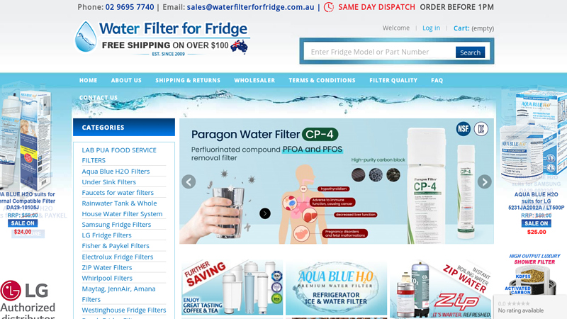 Water Filters & Fridge Filter Cartridges - Water filter Distributor