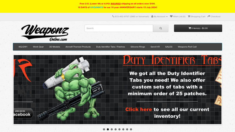 Weaponz Online - Military Memorabilia & Custom Promotional Products!
