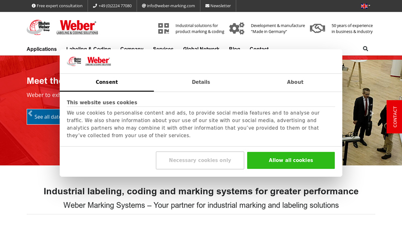 Labeling, marking and inkjet printing solutions | Weber Marking Systems