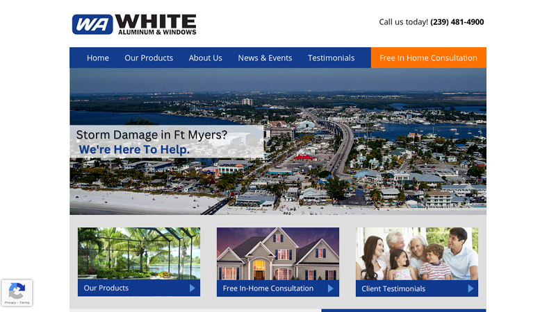 Fort Myers Storm Protection | Screen Rooms | Replacement Windows | Sunrooms - White Aluminum