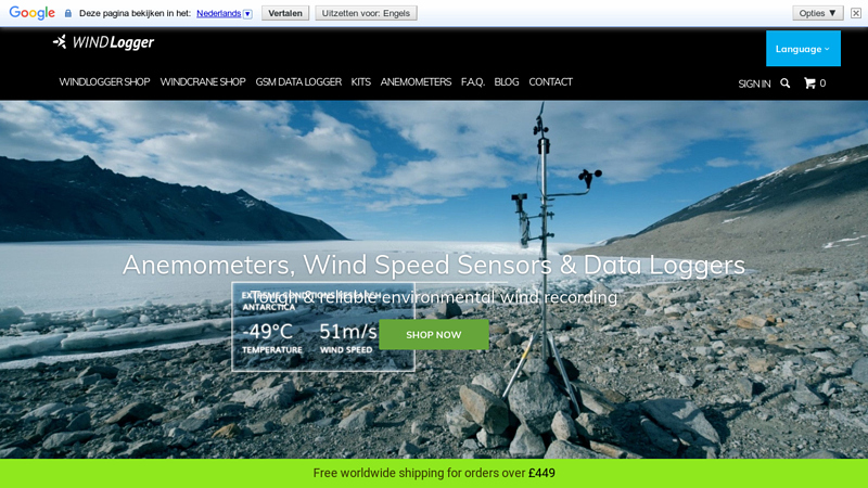 Wind Speed Anemometer Data Loggers