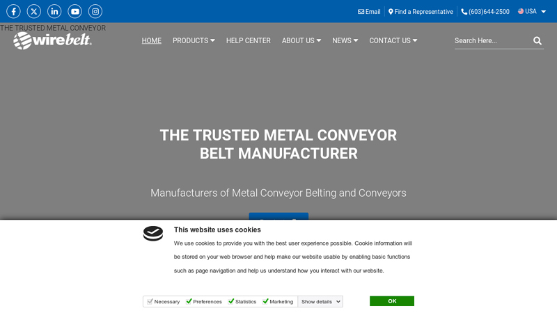 Wire Belt Company | Wire Mesh Belt Manufacturers | (603)644-2500