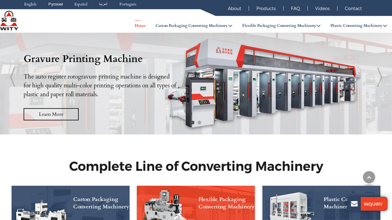 Packaging Converting Machinery | Plastic Converting Machinery | Flexible Packaging Machinery | Wity