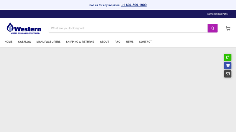 Gas Regulators, Meters, Brass Fittings & Heating Products Online  Western Water & Gas