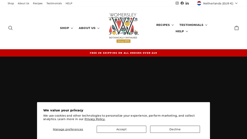 Womersley Foods | Fruit and Herb Vinegars, Gifts and Jams
