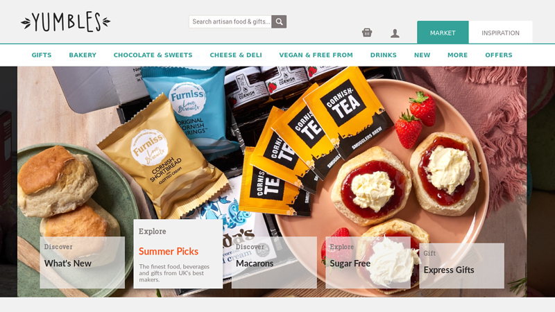 Yumbles C the UKs artisan food market. From vegan chocolate and healthy hampers to gin gifts.